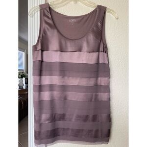 Ann Taylor Loft mixed media top. Size XS. Color mauve.